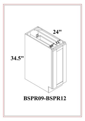 SPICE PULL OUT BASE CABINET – Shaker Gray
