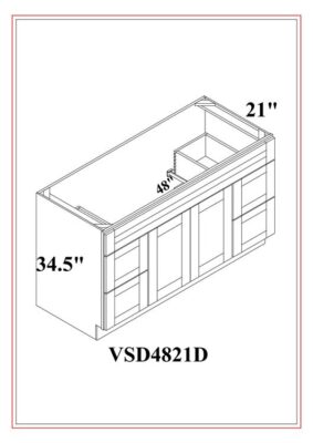 Vanity Drawer Combo – Shaker Gray