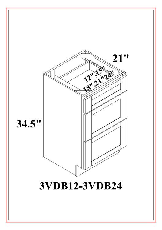 Vanity Drawer Base – Shaker Gray
