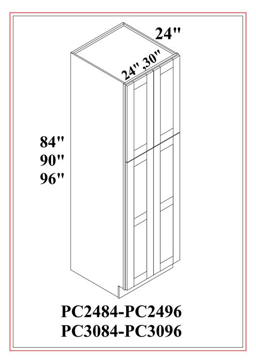 TALL PANTRY – DOUBLE DOOR – Shaker Gray