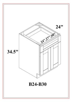 TekCabinet shaker white double door base cabinet with dimensions 24x34.5 inches for kitchen storage