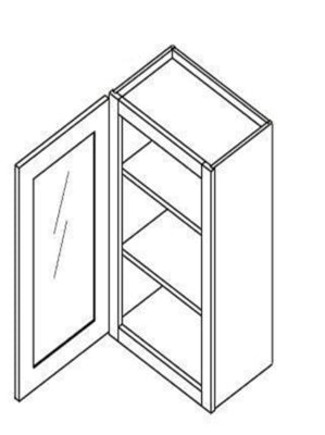 Armario de pared con puerta de vidrio (interior terminado)