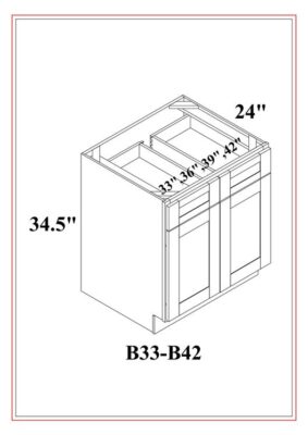Bases de puertas dobles y cajones – Gris Shaker