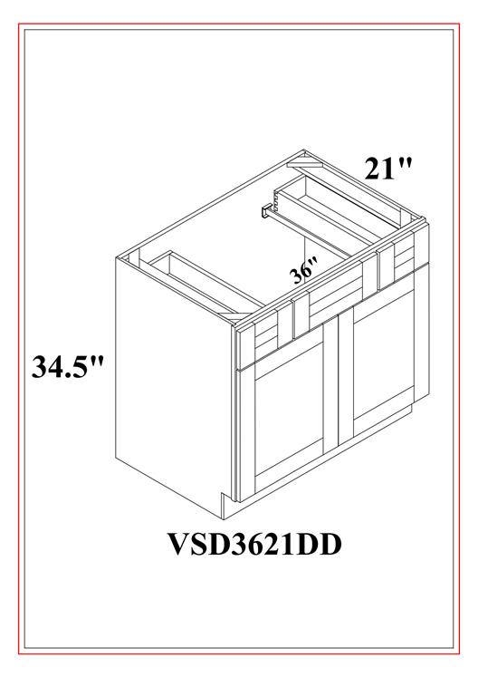 Vanity Drawer Combo – Shaker White