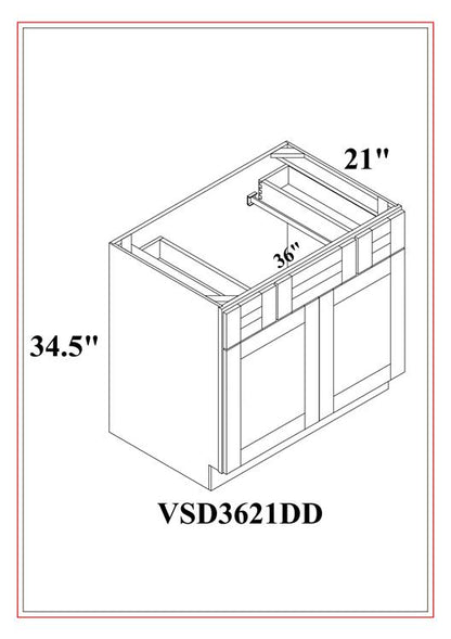 Vanity Drawer Combo – Shaker Gray