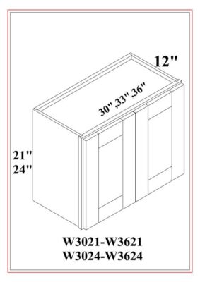 GABINETES DE PARED PARA REFRIGERADOR – 24″ DE PROFUNDIDAD – Blanco Shaker