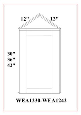 Gabinete de pared con extremo en ángulo – Blanco Shaker
